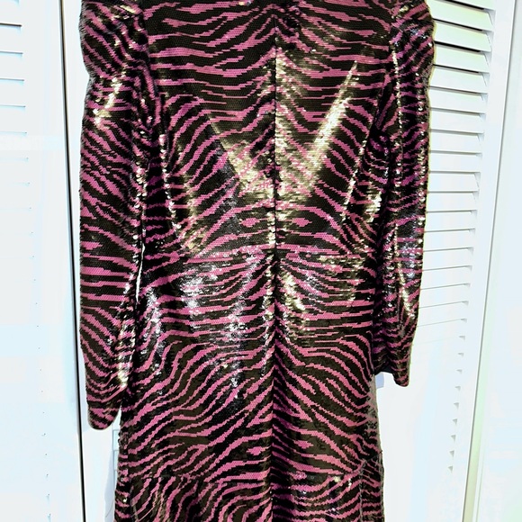 Michael Kors Pink and Black Zebra Print Dress - Picture 3 of 4